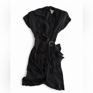 Vintage Black Silk Wrap Dress